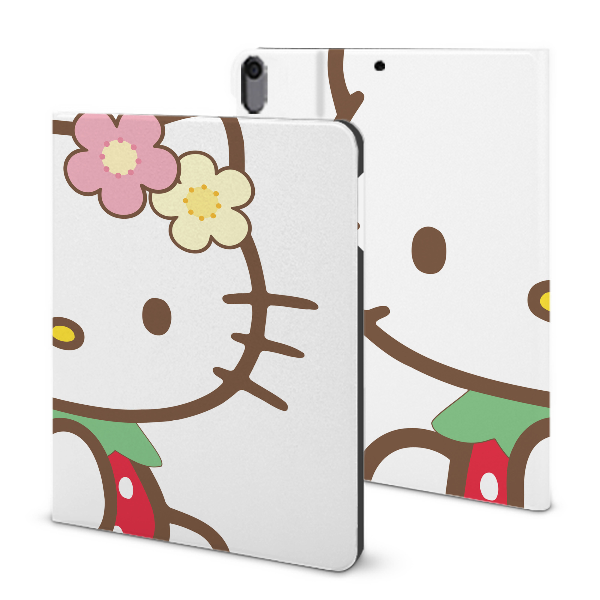 （画像用） Hello Kitty ハローキティ IPad ケース ブック型 PUレザー TPU 耐衝撃 軽量 薄型 ペン収納なし 全面保護 IPad 各モデル対応